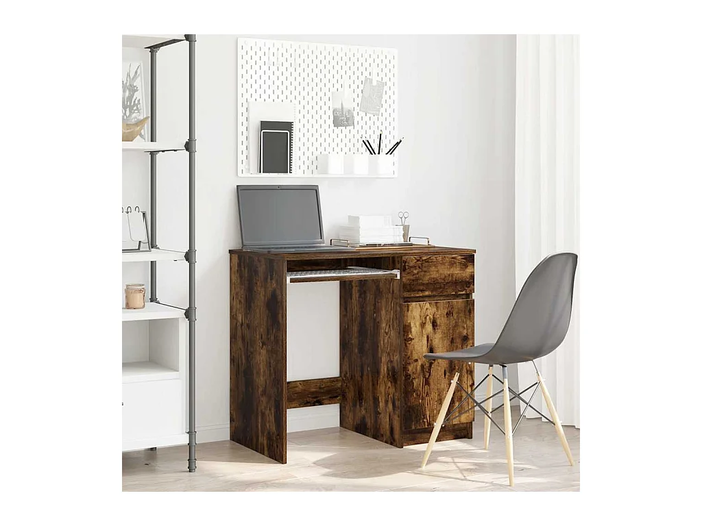 Bureau chêne fumé 86x49x76 cm bois d'ingénierie