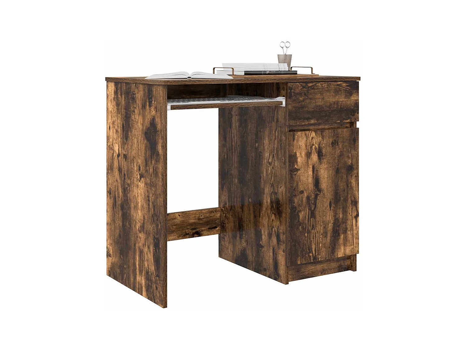 Bureau chêne fumé 86x49x76 cm bois d'ingénierie