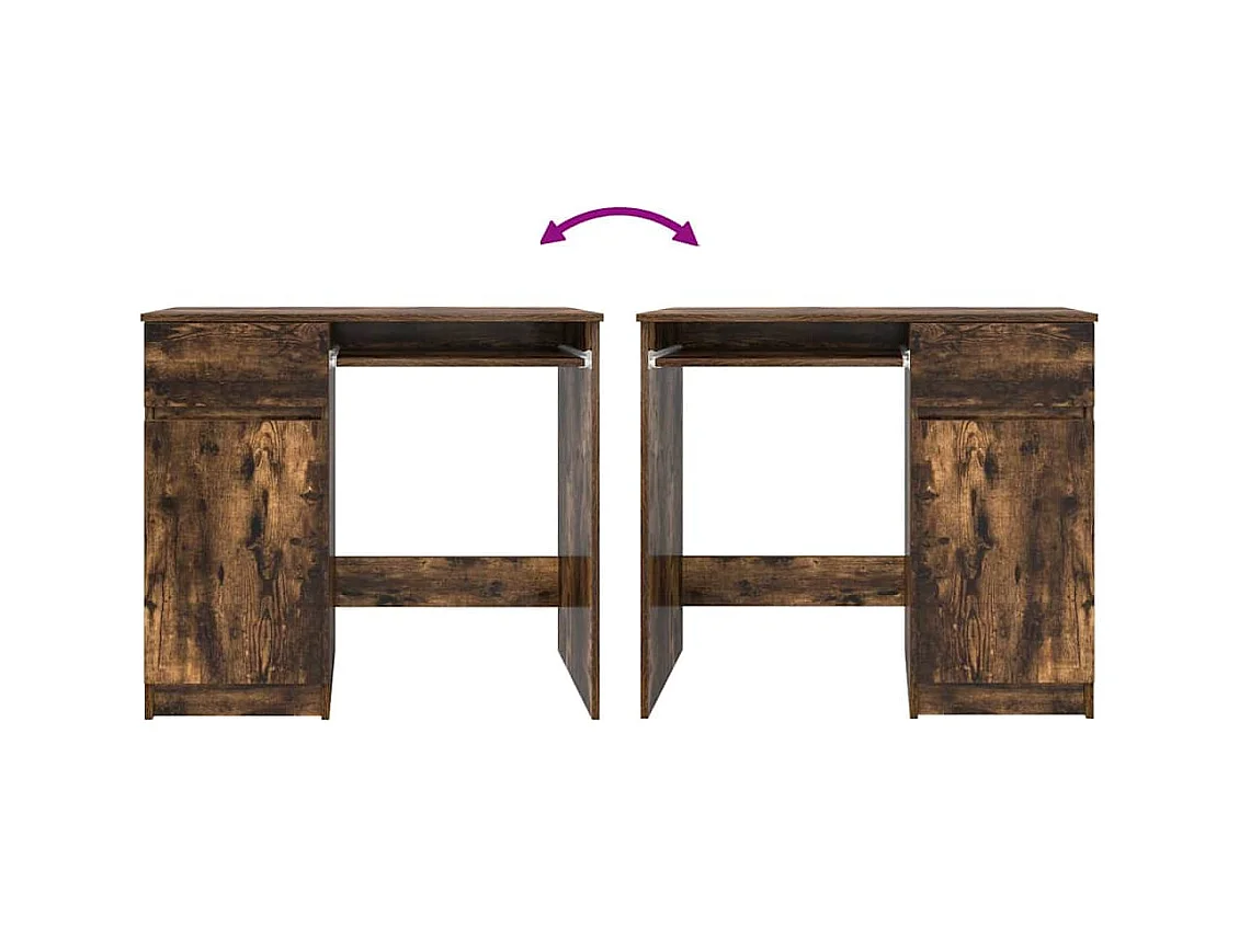 Bureau chêne fumé 86x49x76 cm bois d'ingénierie