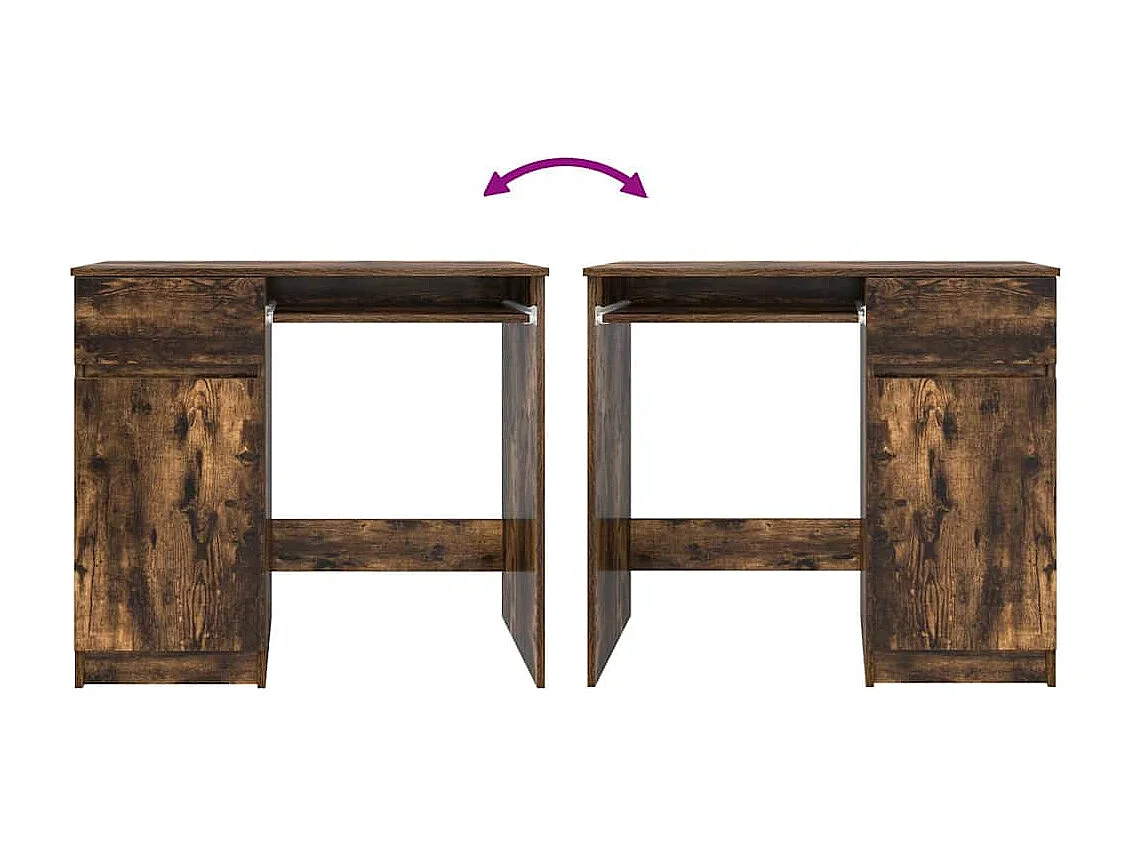 Bureau chêne fumé 86x49x76 cm bois d'ingénierie