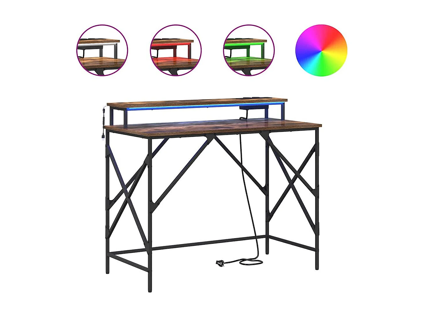 Mesa Carvalho fumado 120 x 79 x 86.5 cm Madeira processada