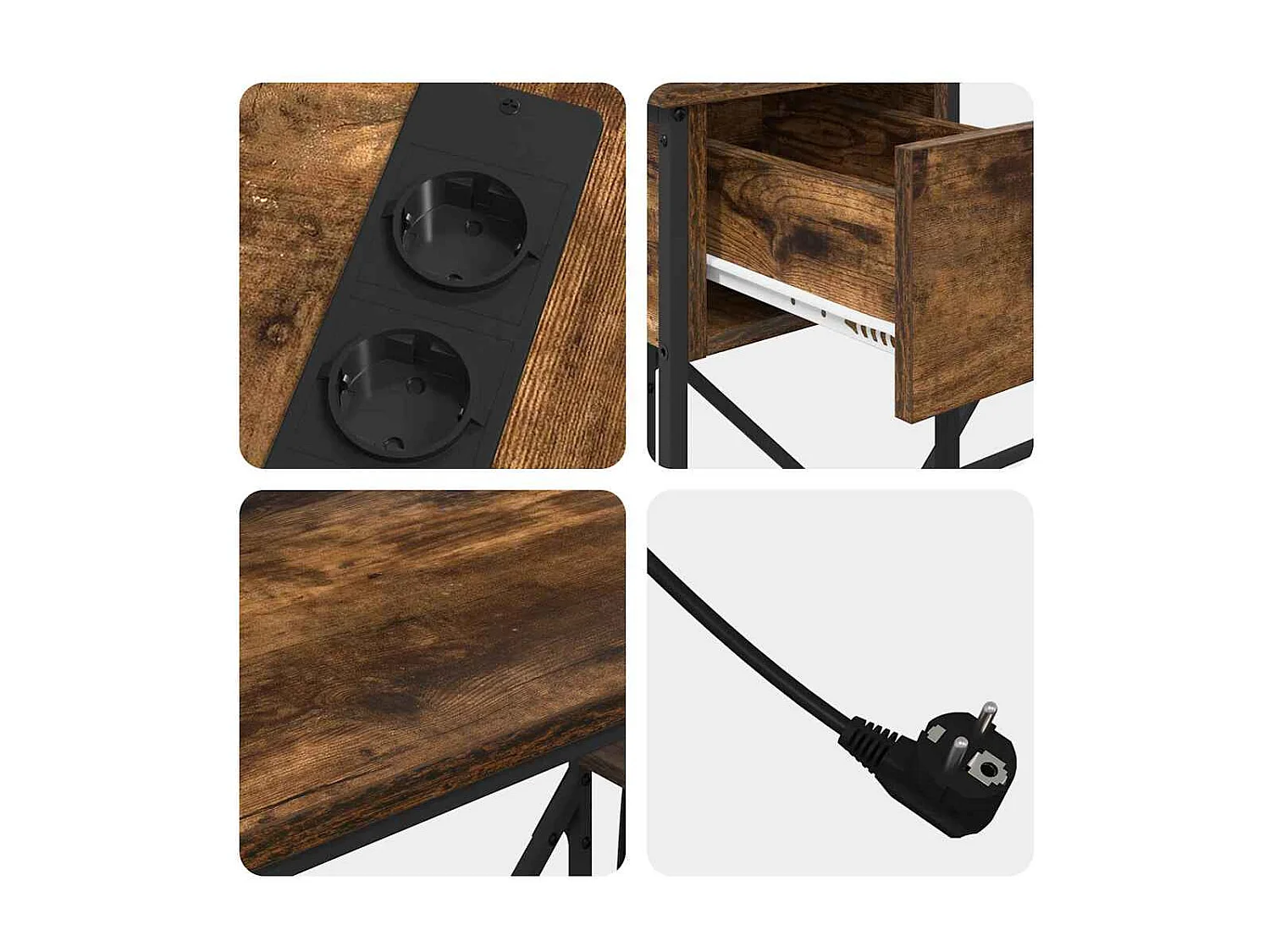 Mesa Carvalho fumado 120 x 79 x 86.5 cm Madeira processada