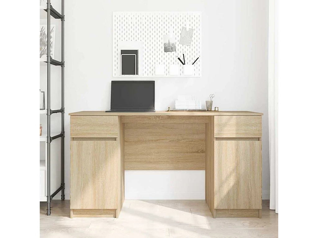 Bureau Chêne sonoma 140 x 49 x 76 cm Bois d'ingénierie