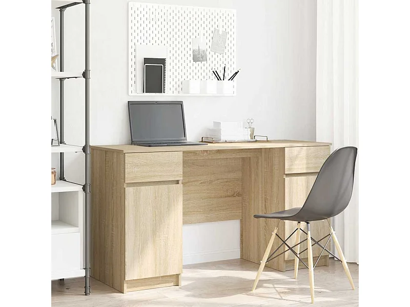 Bureau Chêne sonoma 140 x 49 x 76 cm Bois d'ingénierie