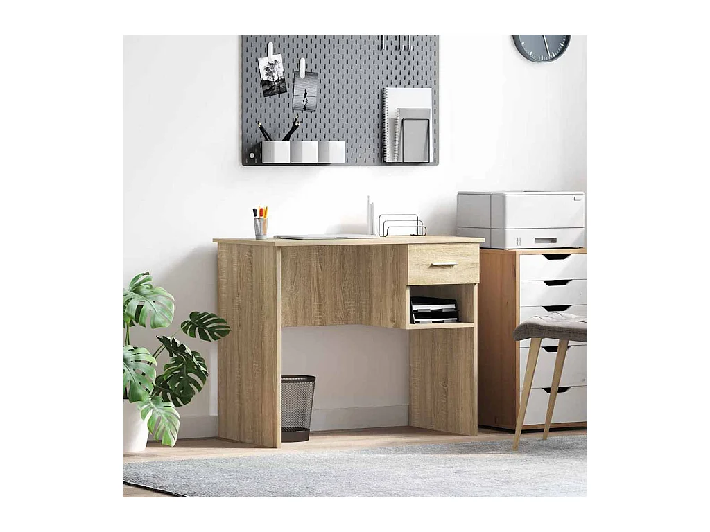 Bureau Chêne sonoma 90 x 49.5 x 75 cm Bois d'ingénierie