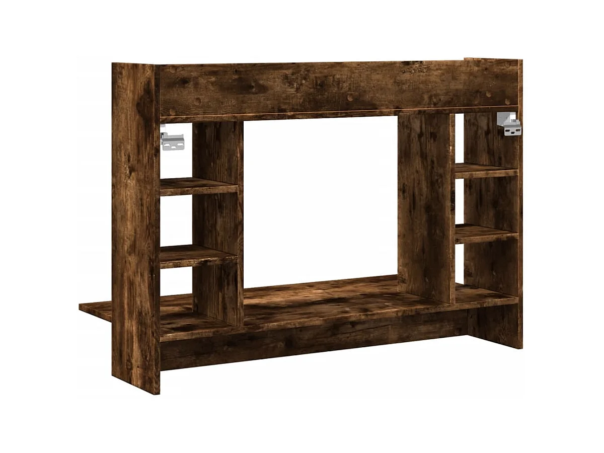 Bureau mural chêne fumé 105x48x75 cm bois d'ingénierie