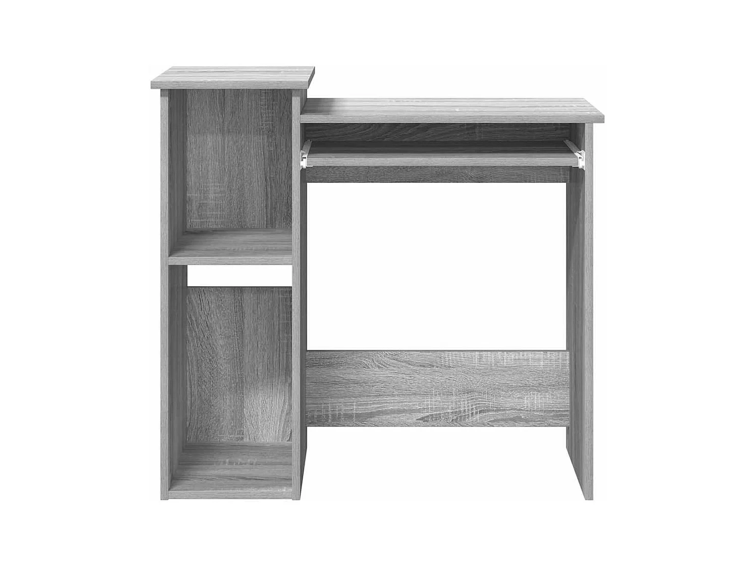 Bureau avec étagères sonoma gris 84x40x78 cm bois d'ingénierie
