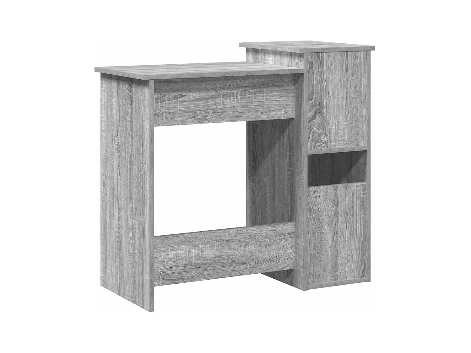 Bureau avec étagères sonoma gris 84x40x78 cm bois d'ingénierie