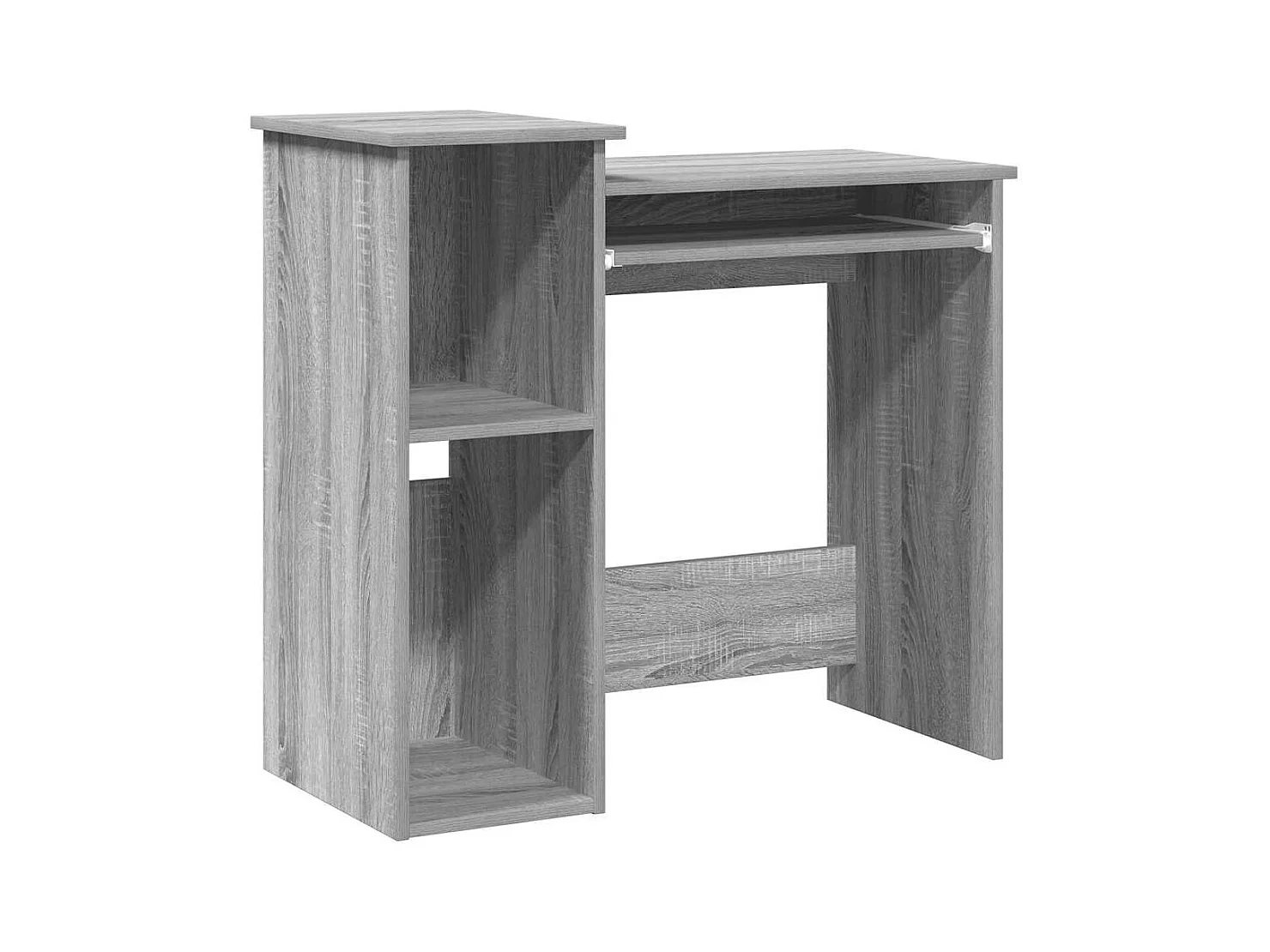Bureau avec étagères sonoma gris 84x40x78 cm bois d'ingénierie