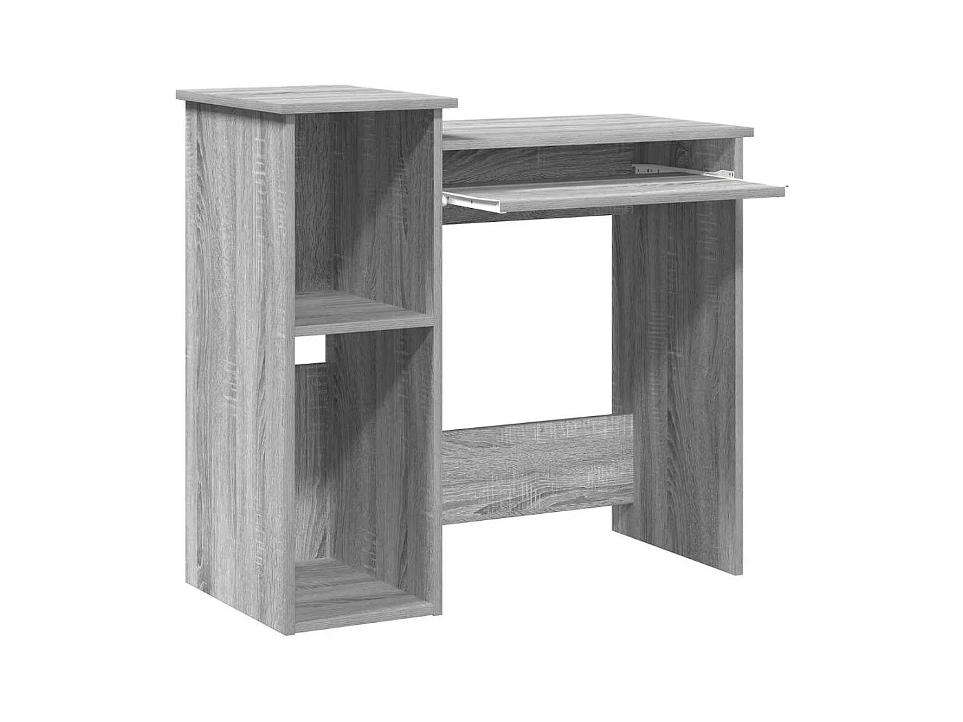 Bureau avec étagères sonoma gris 84x40x78 cm bois d'ingénierie