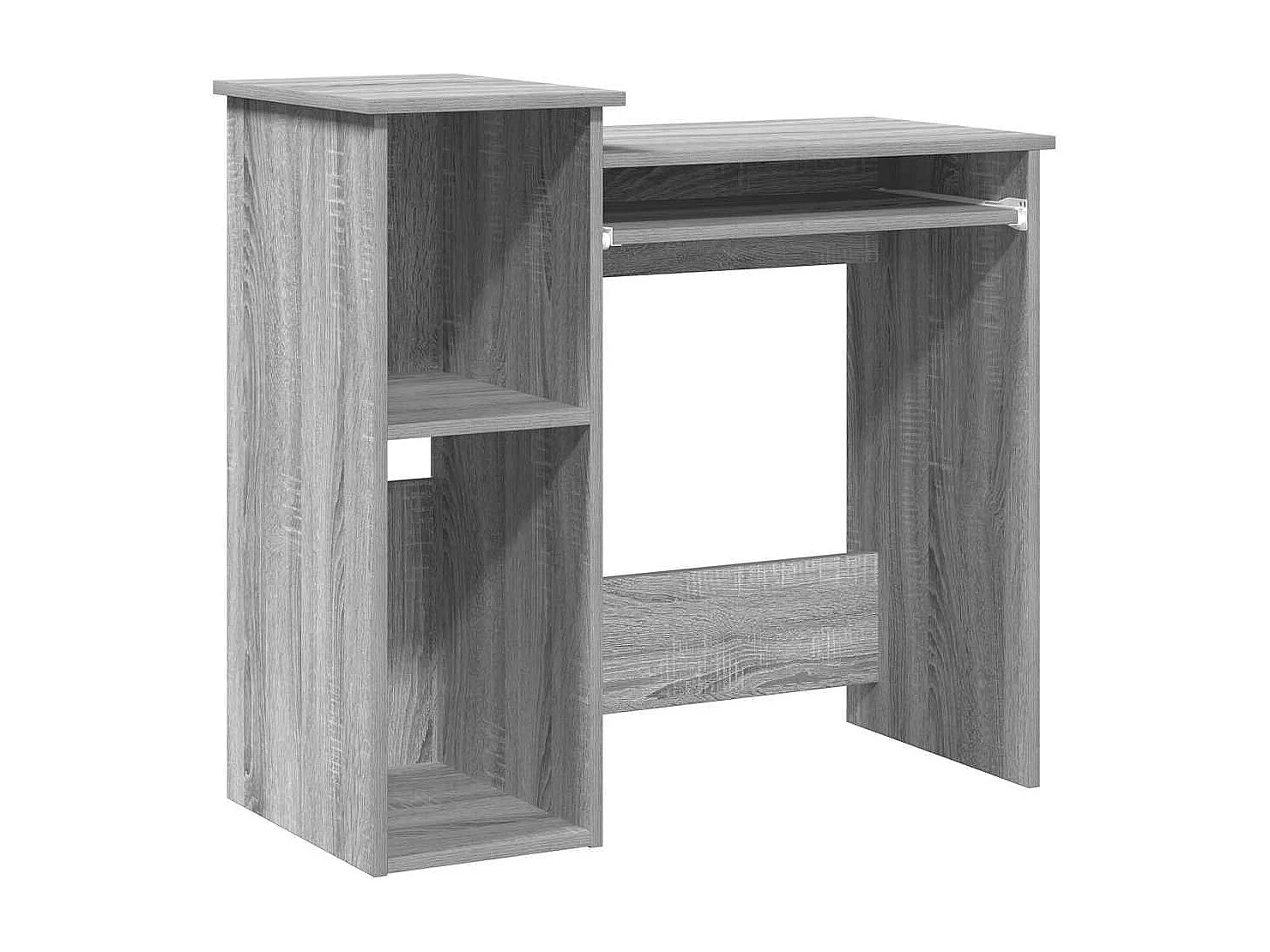 Bureau avec étagères sonoma gris 84x40x78 cm bois d'ingénierie