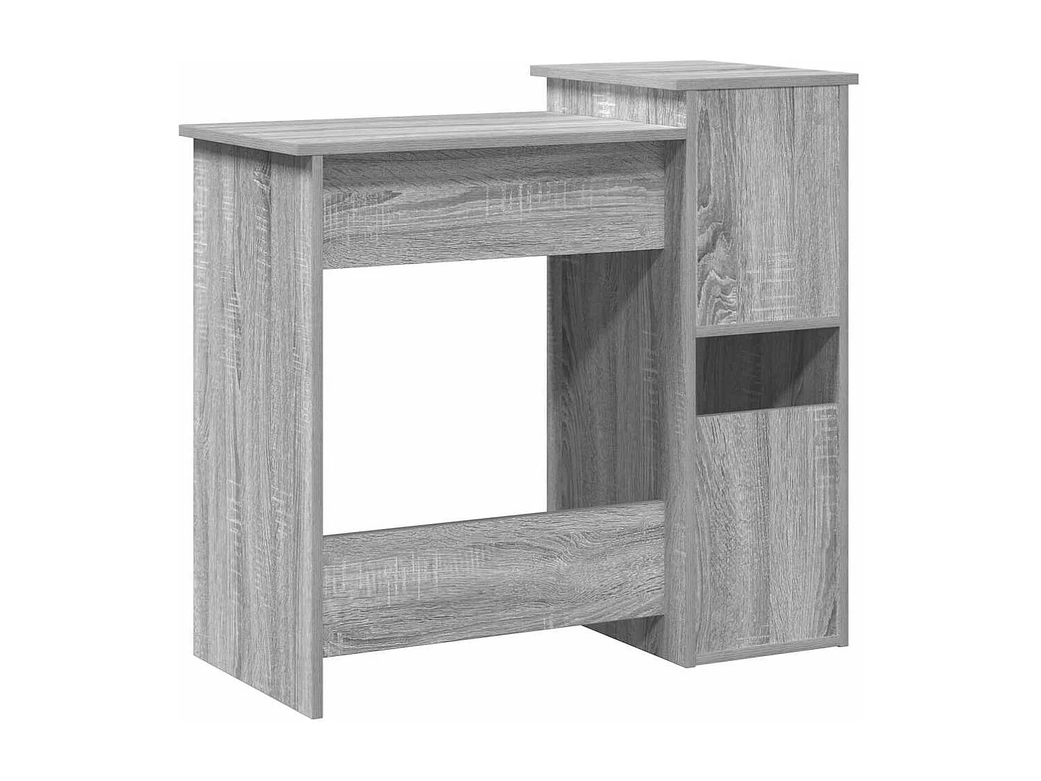 Bureau avec étagères sonoma gris 84x40x78 cm bois d'ingénierie