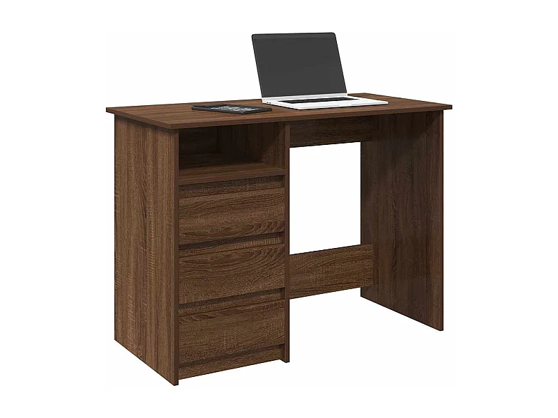 Bureau chêne marron 102x50x75 cm bois d'ingénierie