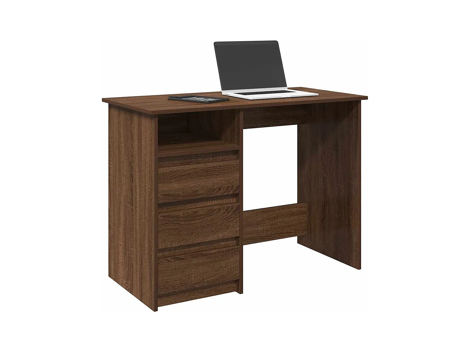 Bureau chêne marron 102x50x75 cm bois d'ingénierie