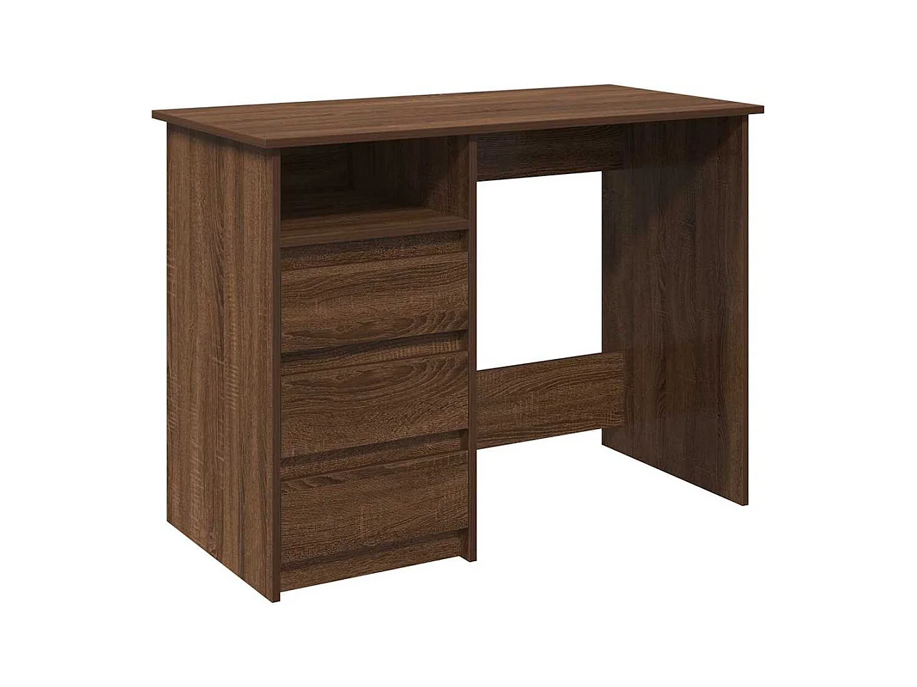 Bureau chêne marron 102x50x75 cm bois d'ingénierie