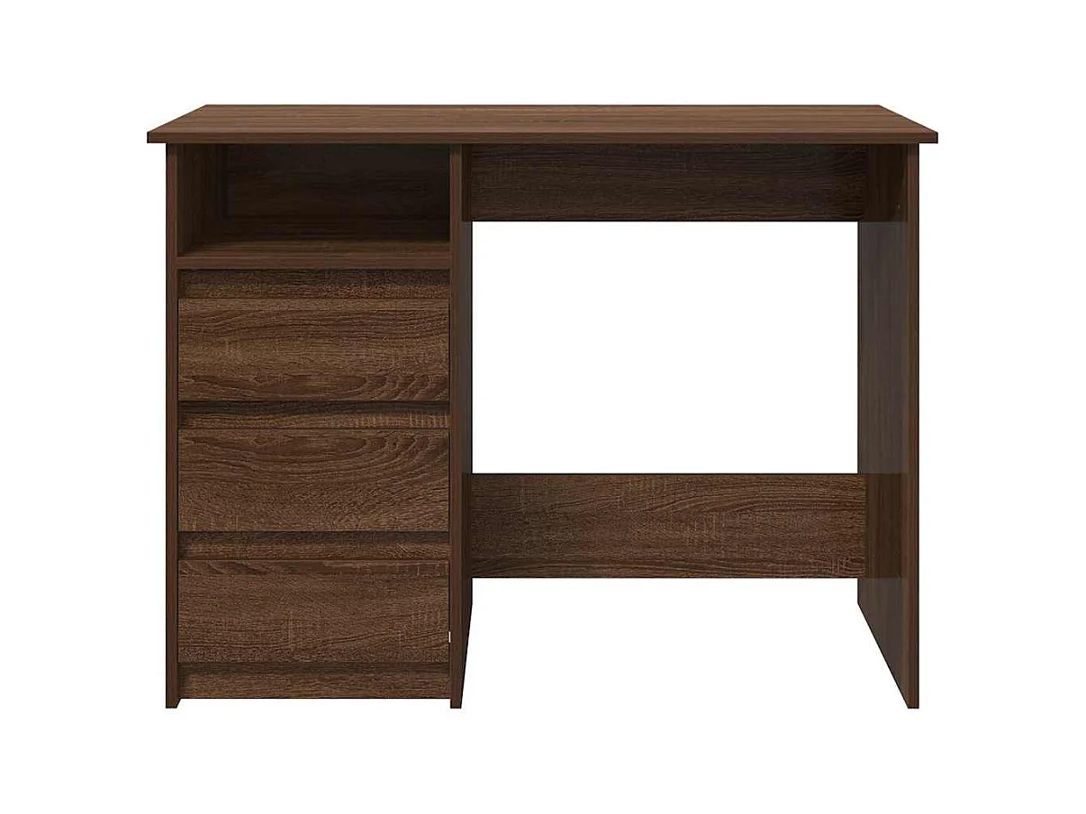 Bureau chêne marron 102x50x75 cm bois d'ingénierie