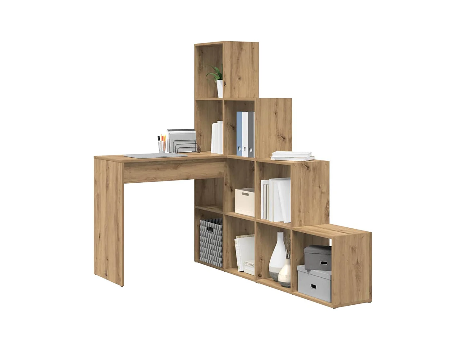 Bureau d'angle chêne artisanal 101.5 x 149.5 x 149.5 cm