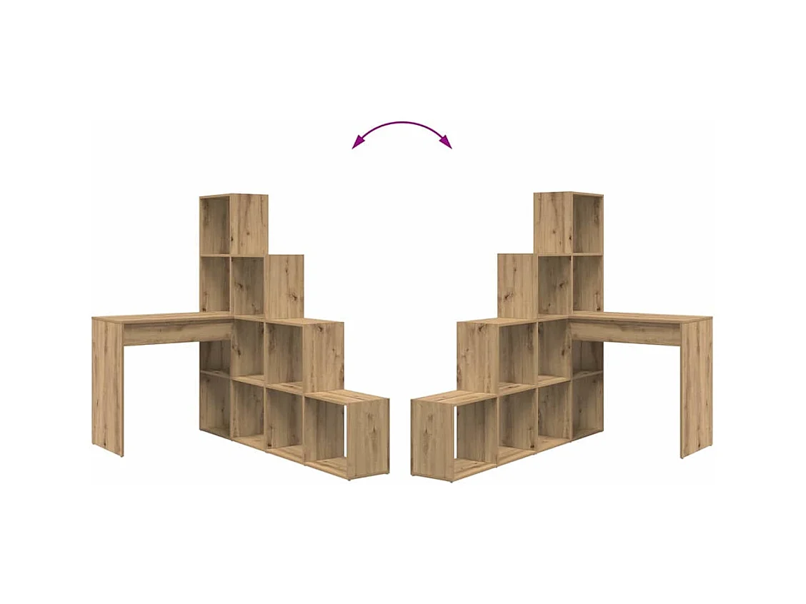 Bureau d'angle chêne artisanal 101.5 x 149.5 x 149.5 cm