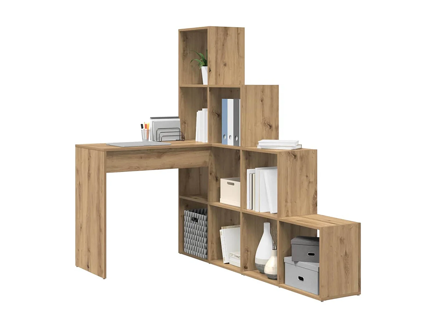 Bureau d'angle chêne artisanal 101.5 x 149.5 x 149.5 cm