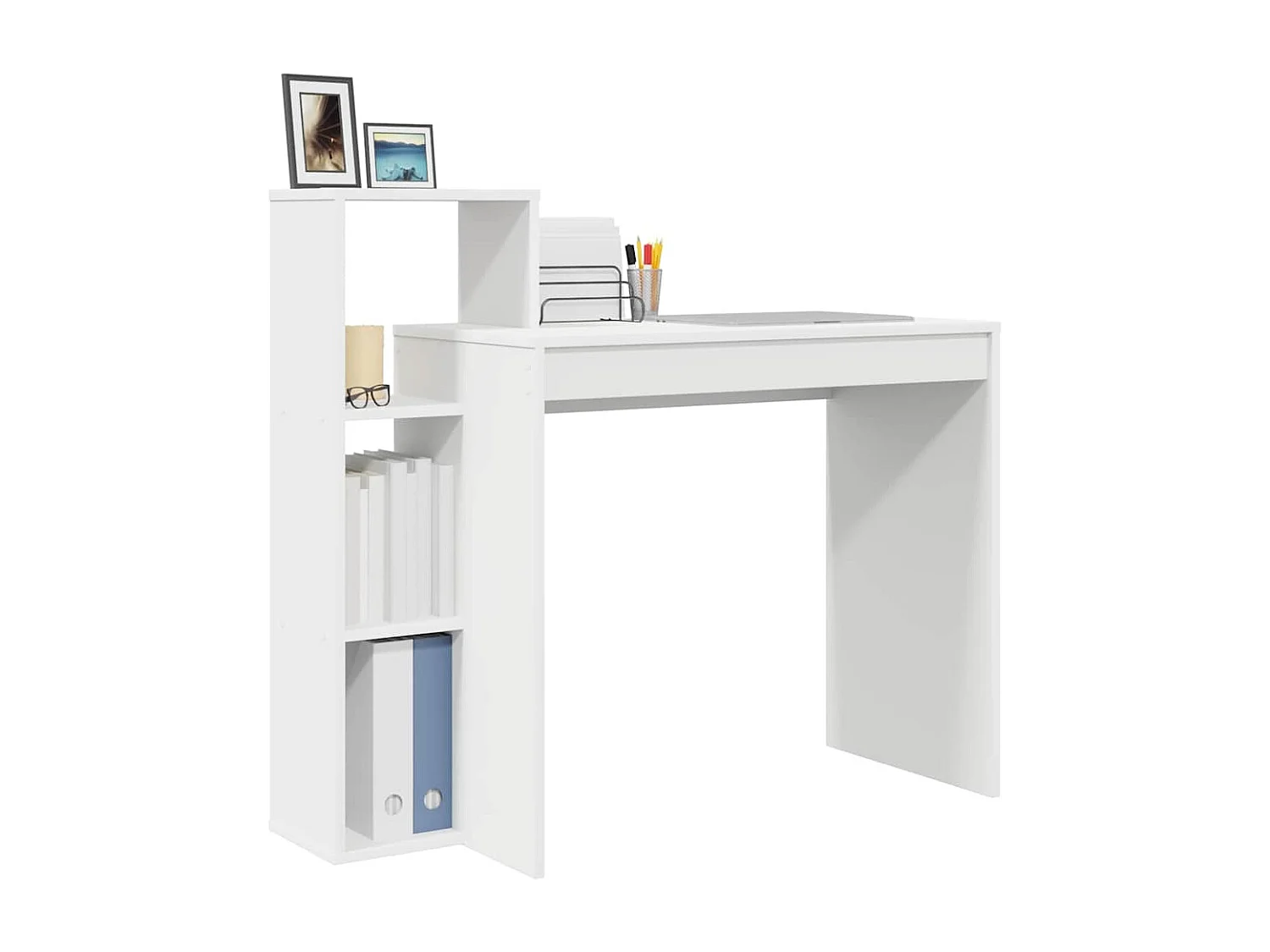 Bureau avec étagère Blanc 100 x 40 x 90 cm Bois d'ingénierie