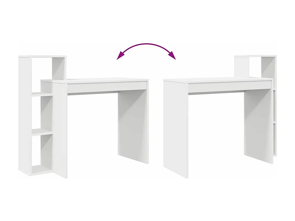 Bureau avec étagère Blanc 100 x 40 x 90 cm Bois d'ingénierie
