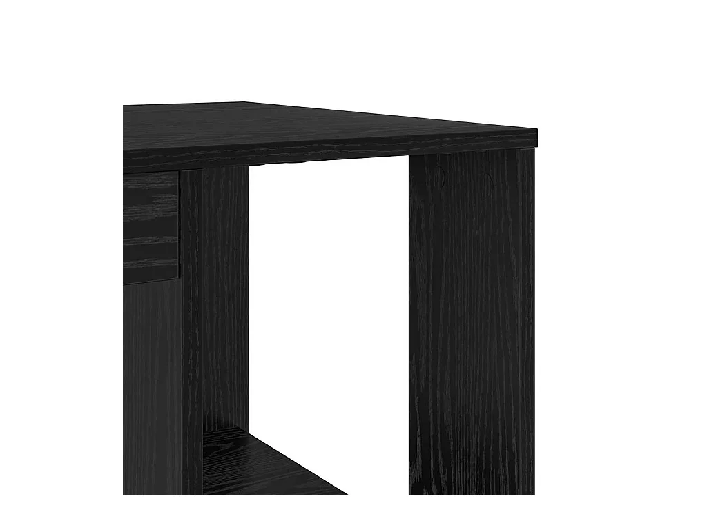 Bureau avec Rangement Chêne noir 130 x 50,5 x 75 cm