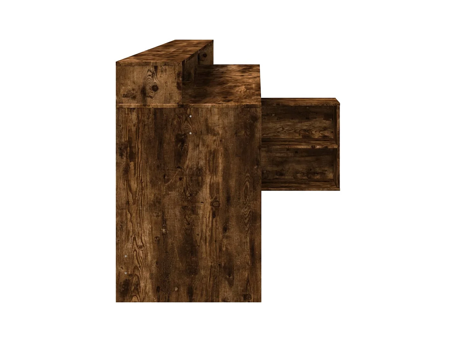 Bureau et lumières LED chêne fumé 200x104x91cm bois ingénierie