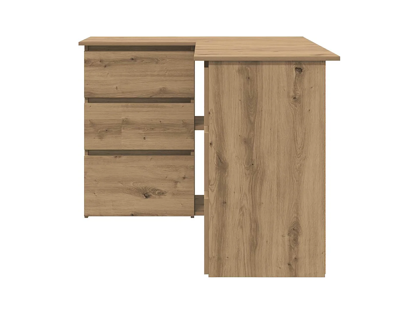 Hoekbureau 145x100x76 cm bewerkt hout artisanaal eikenkleur