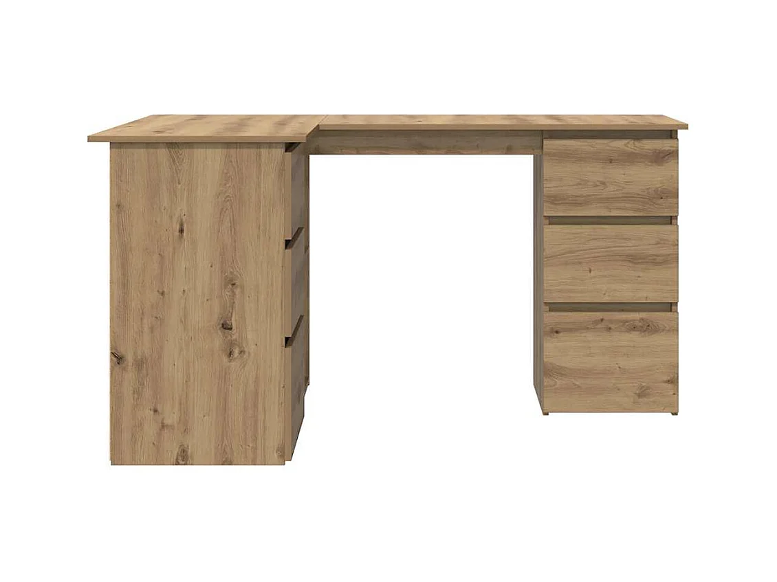 Hoekbureau 145x100x76 cm bewerkt hout artisanaal eikenkleur
