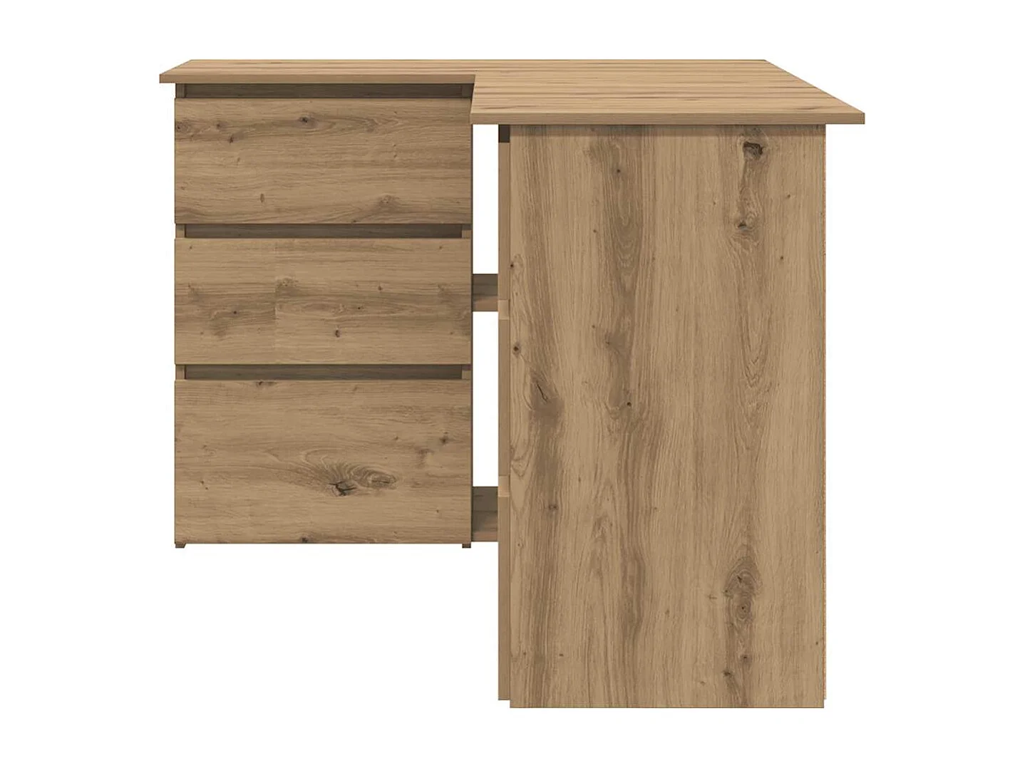 Bureau d'angle chêne artisanal 145x100x76 cm bois d'ingénierie