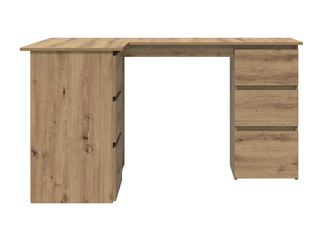 Bureau d'angle chêne artisanal 145x100x76 cm bois d'ingénierie