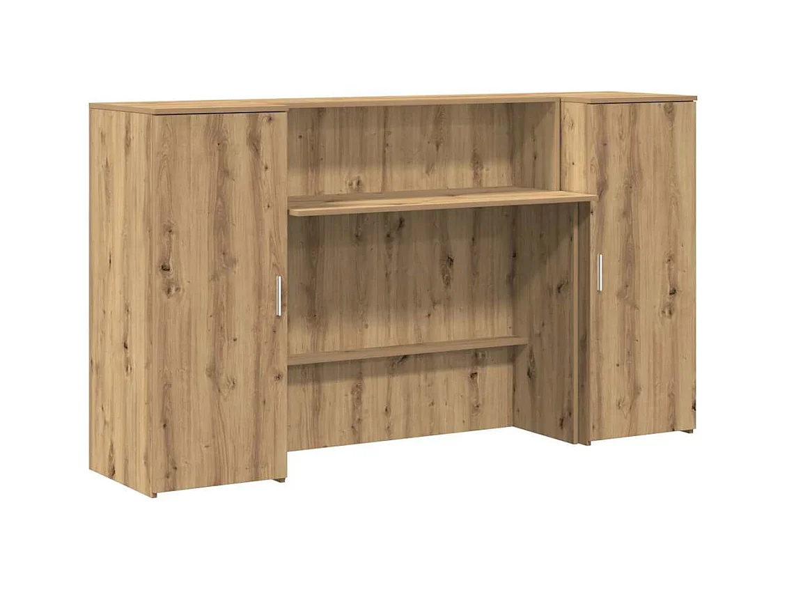 Bureau réception chêne artisanal 180x50x103,5cm bois ingénierie