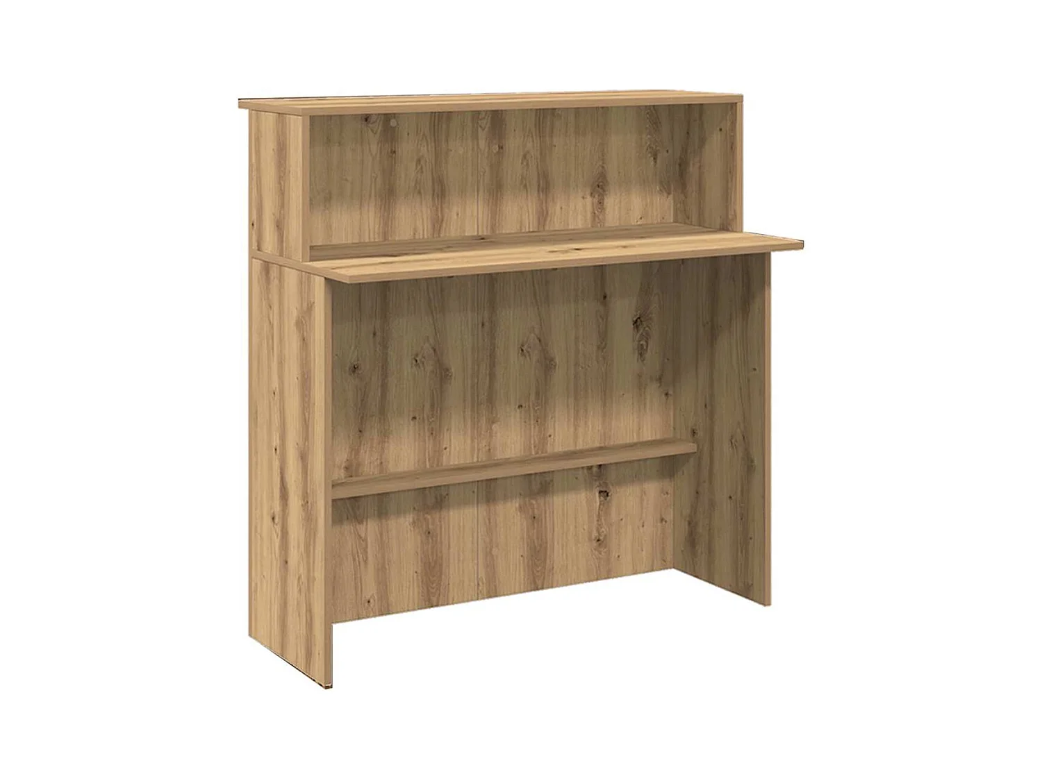 Bureau réception chêne artisanal 180x50x103,5cm bois ingénierie