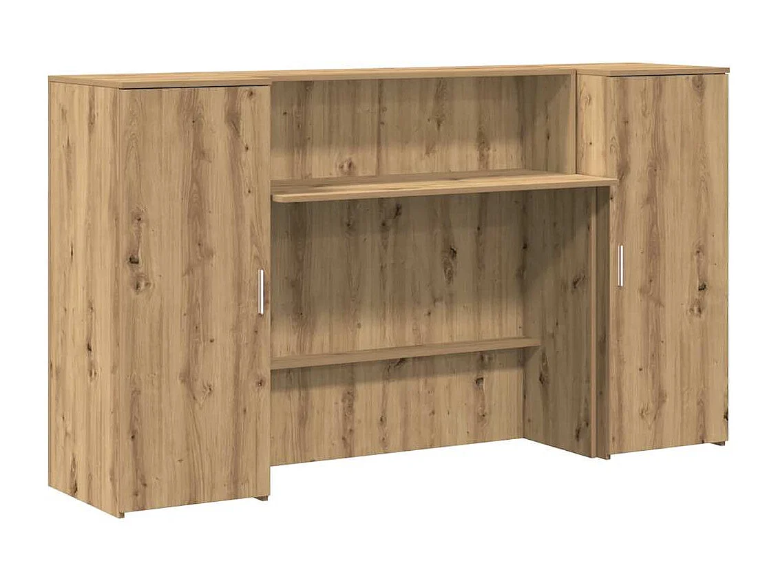 Bureau réception chêne artisanal 180x50x103,5cm bois ingénierie