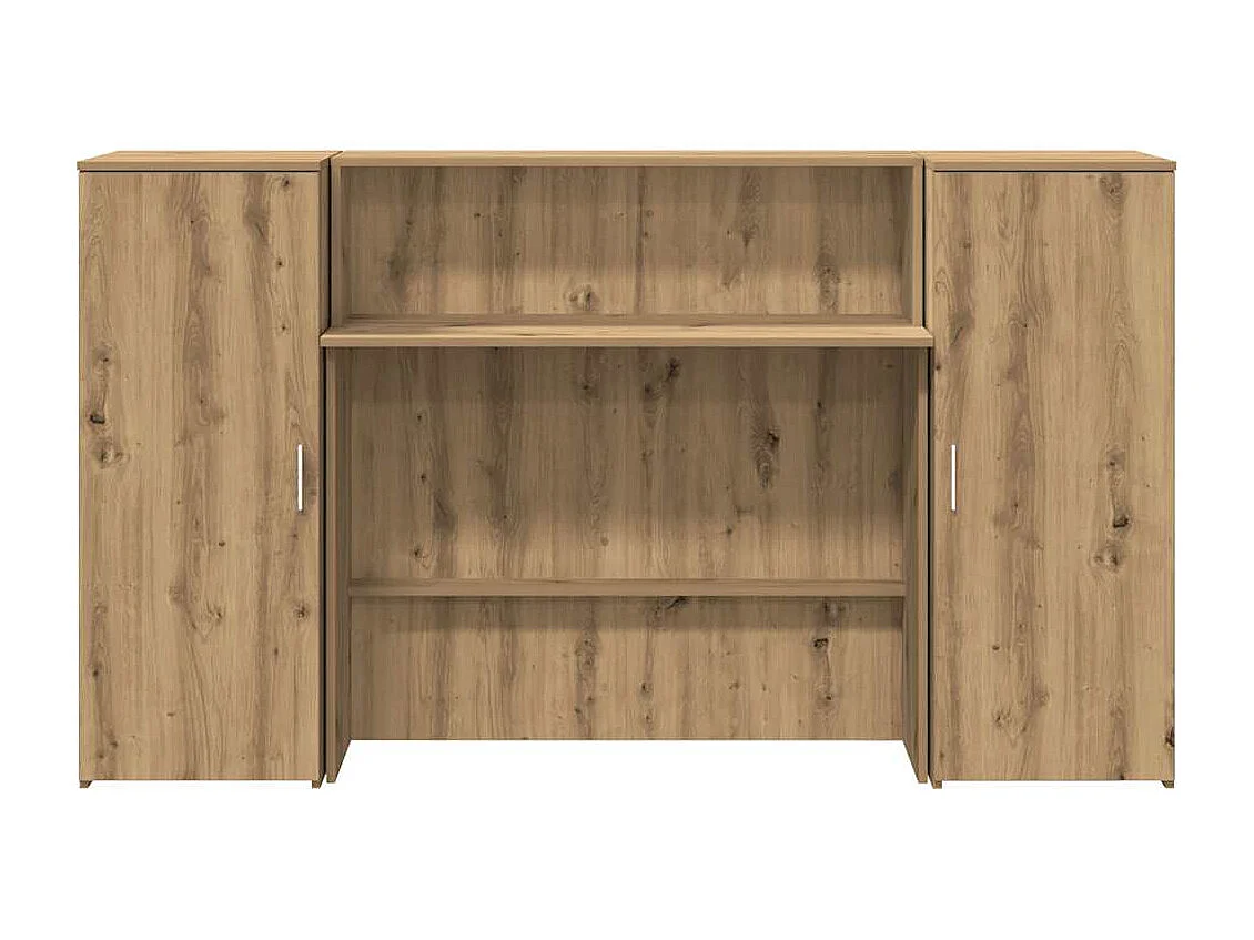 Bureau réception chêne artisanal 180x50x103,5cm bois ingénierie