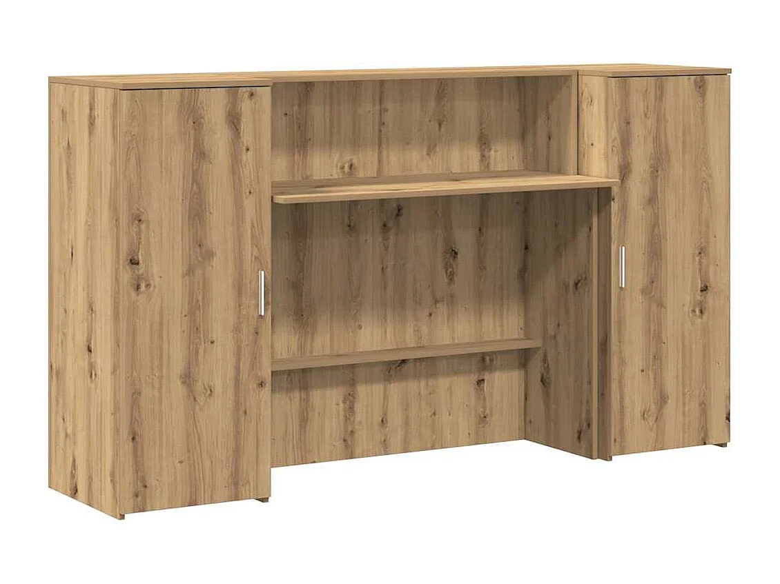Bureau réception chêne artisanal 180x50x103,5cm bois ingénierie