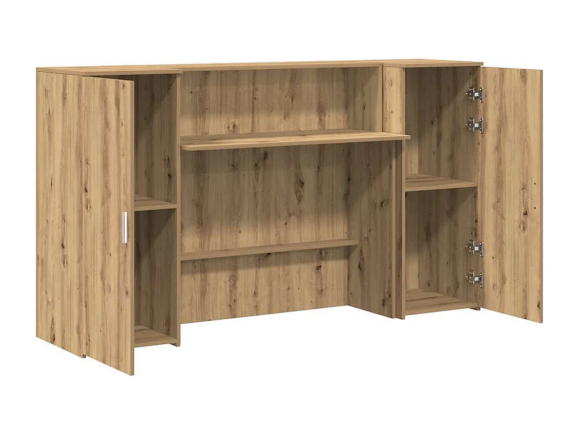 Bureau réception chêne artisanal 180x50x103,5cm bois ingénierie