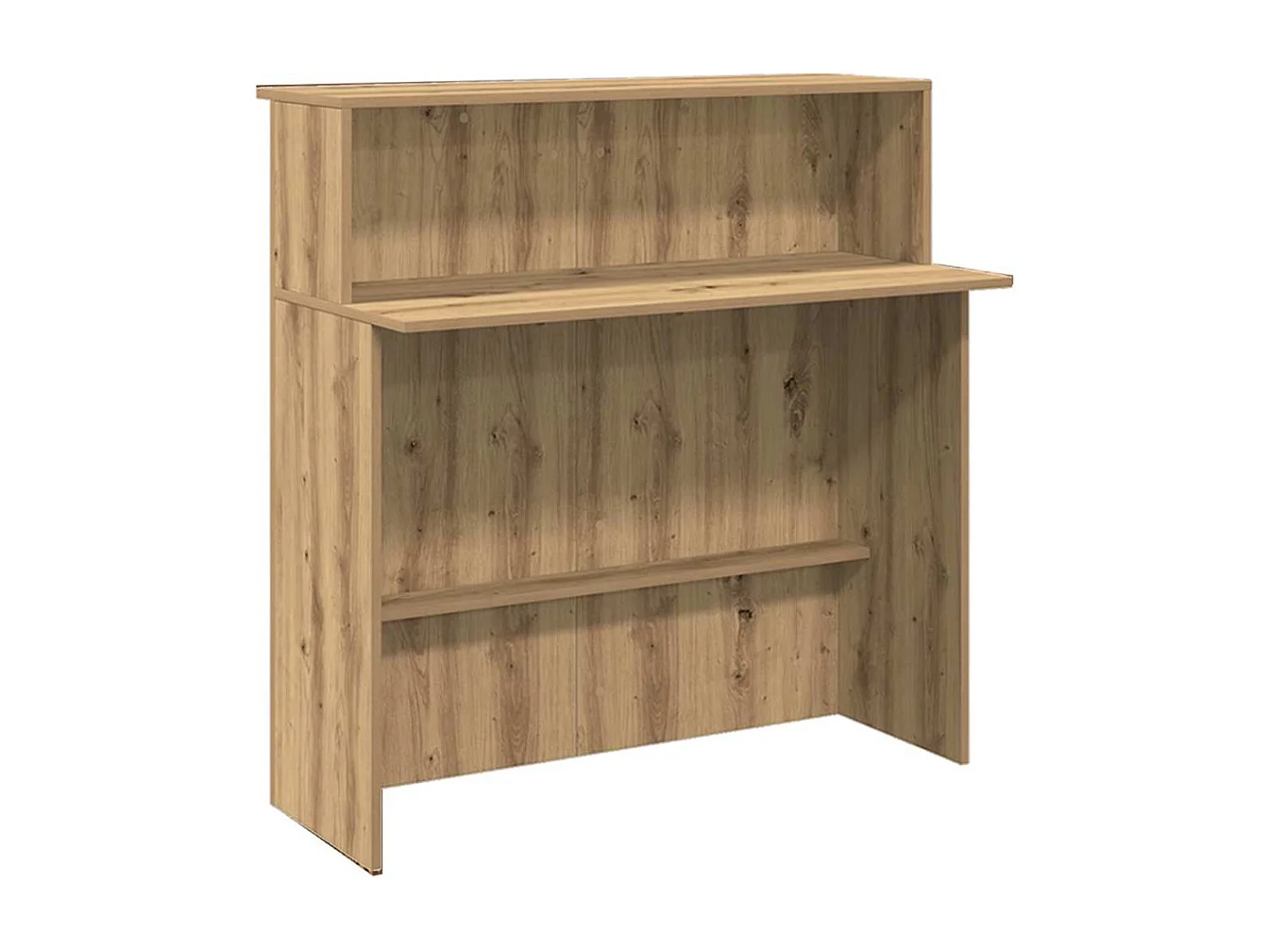 Bureau réception chêne artisanal 180x50x103,5cm bois ingénierie