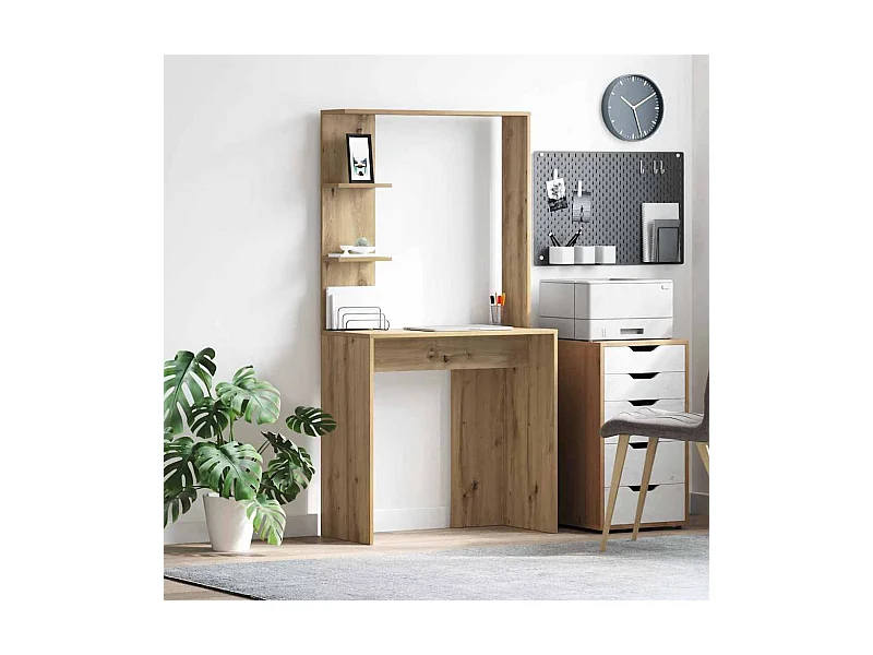 Bureau chêne artisanal 78.5 x 37 x 154.5 cm Bois d'ingénierie