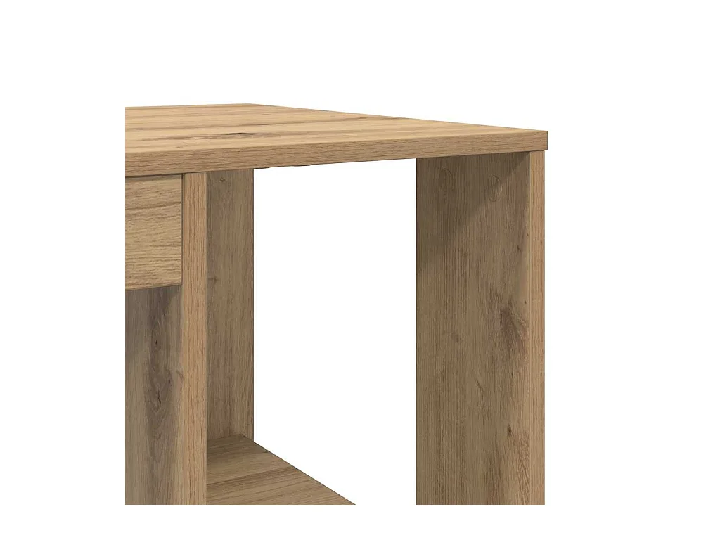 Bureau avec Rangement chêne artisanal 130 x 50,5 x 75 cm