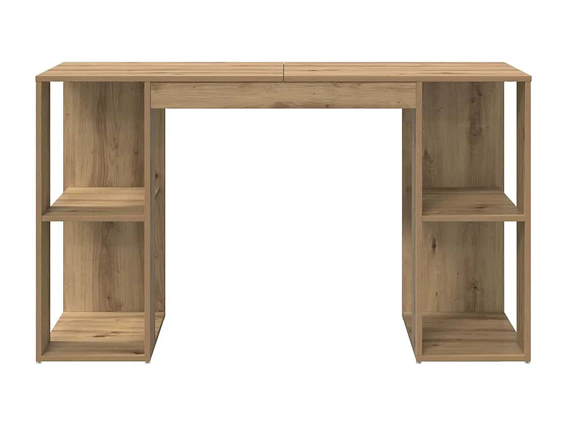 Bureau avec Rangement chêne artisanal 130 x 50,5 x 75 cm
