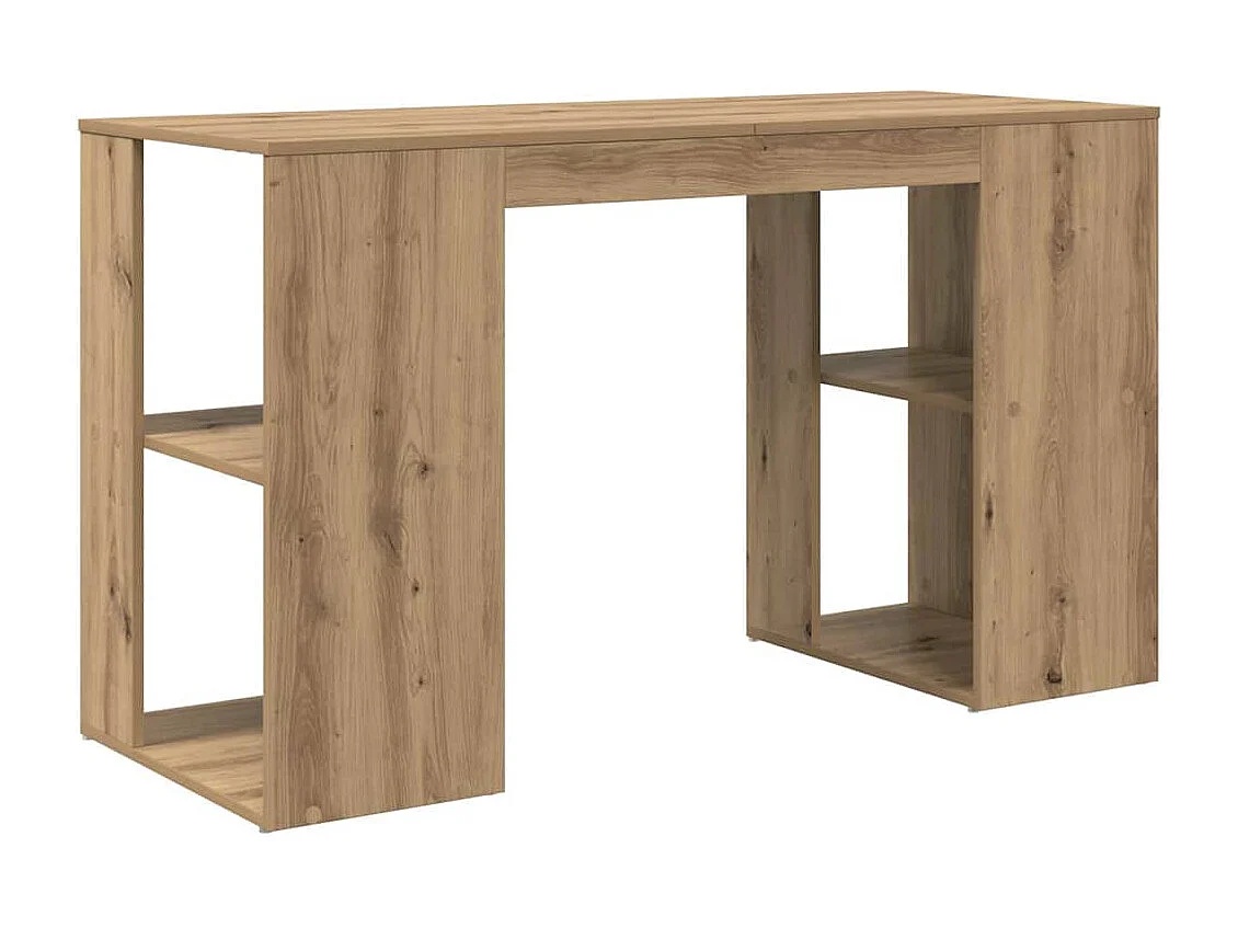 Bureau avec Rangement chêne artisanal 130 x 50,5 x 75 cm