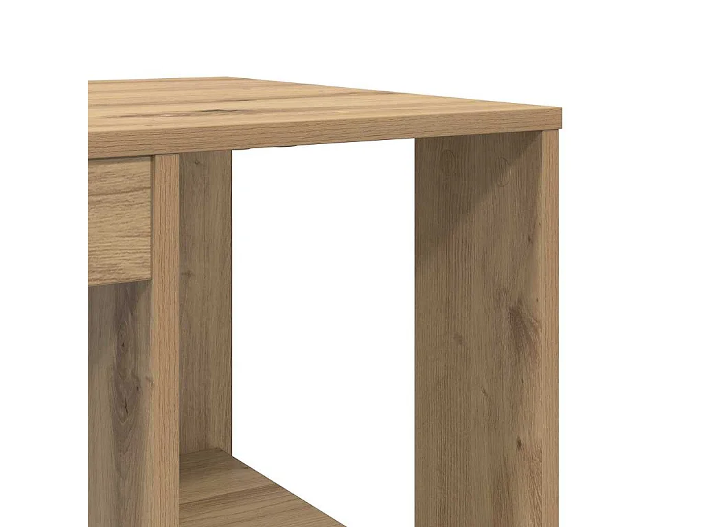 Bureau avec Rangement chêne artisanal 130 x 50,5 x 75 cm