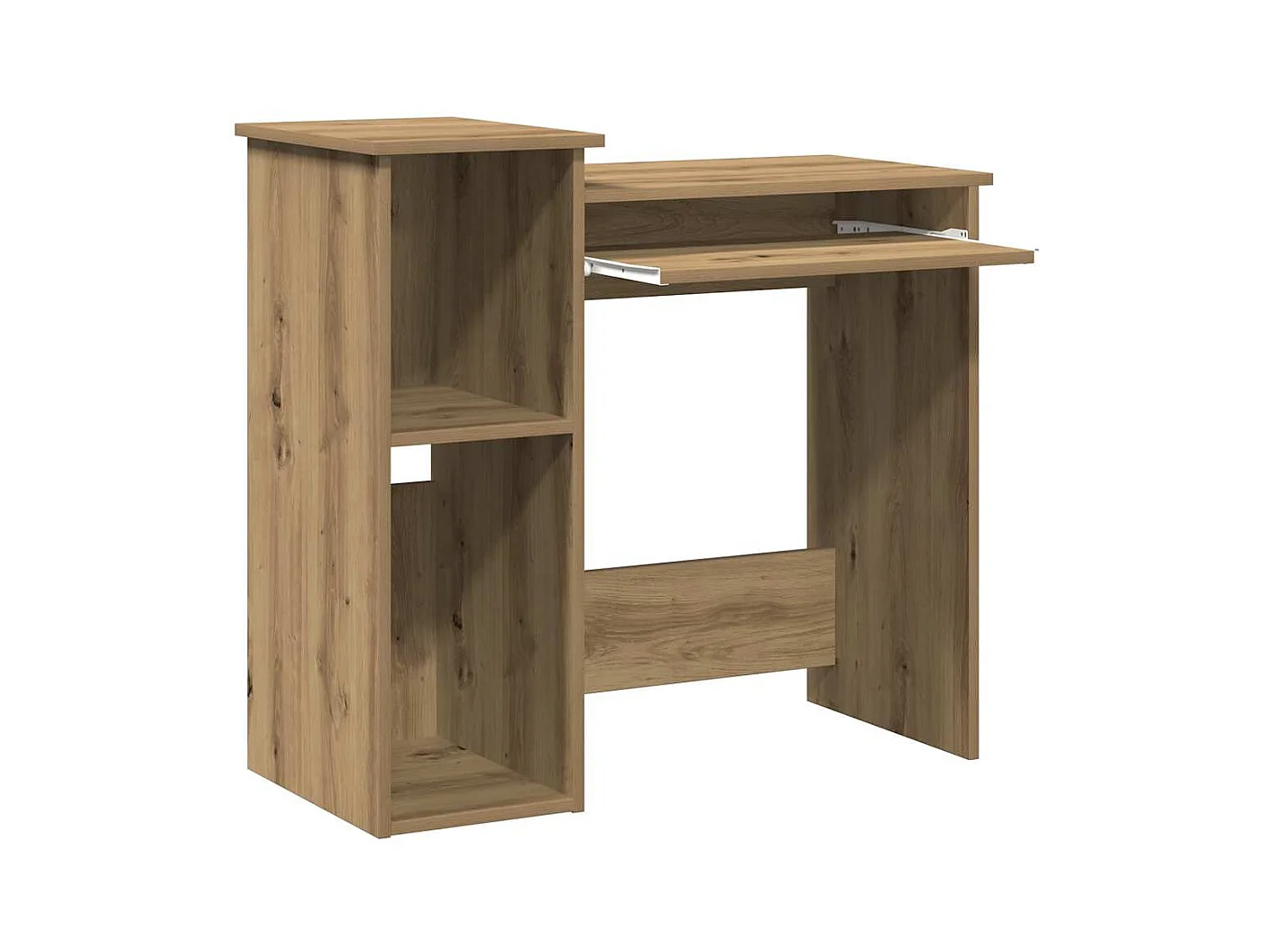 Bureau avec étagères chêne artisanal bois d'ingénierie