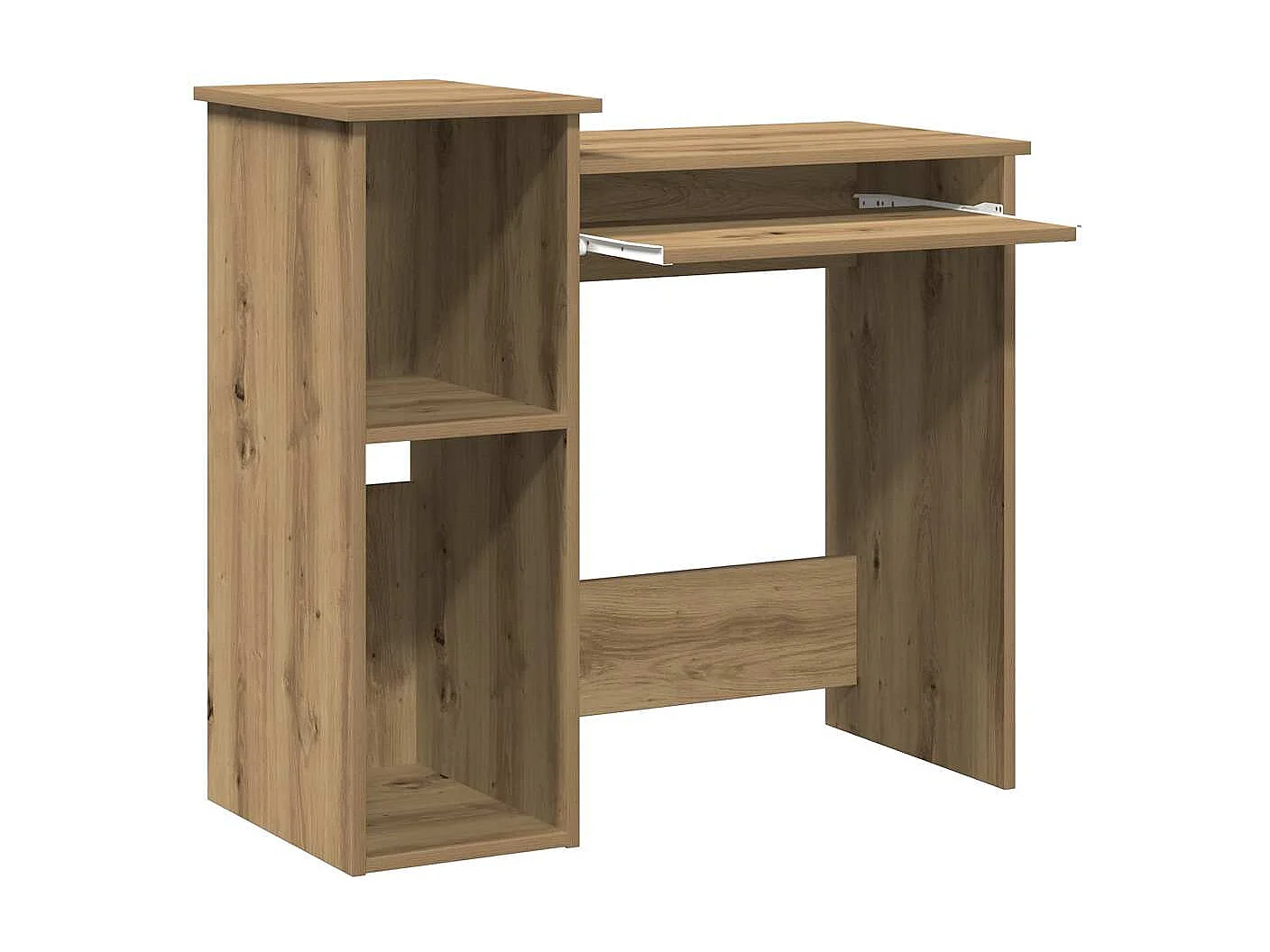 Bureau avec étagères chêne artisanal bois d'ingénierie