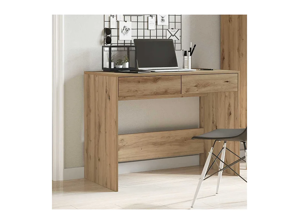 Escritorio de madera de ingeniería roble artisan 101x50x76,5 cm