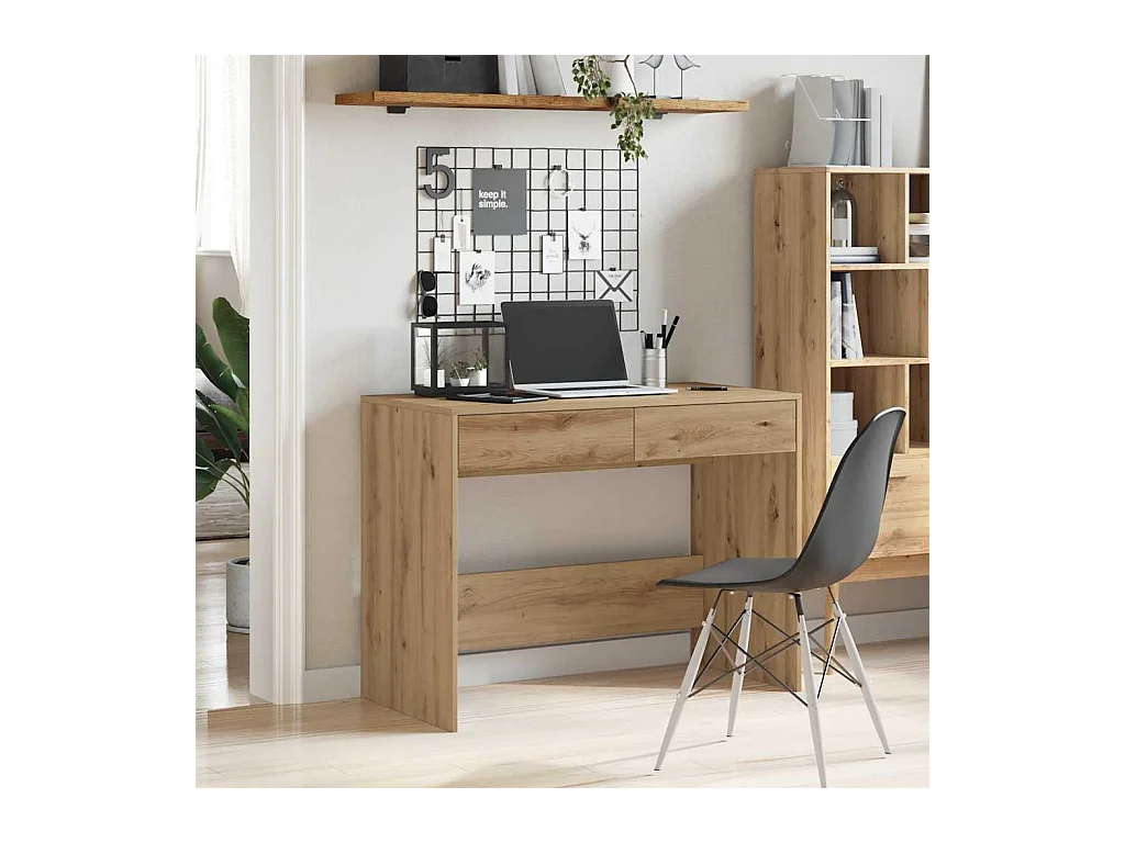 Escritorio de madera de ingeniería roble artisan 101x50x76,5 cm