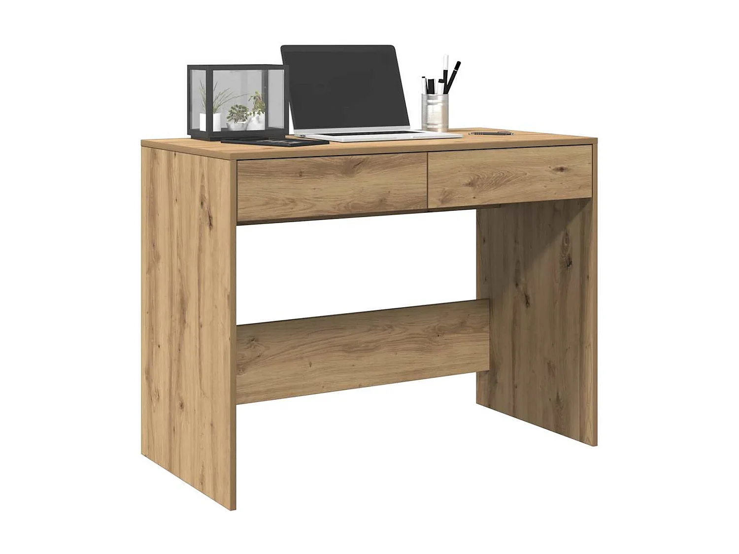 Escritorio de madera de ingeniería roble artisan 101x50x76,5 cm