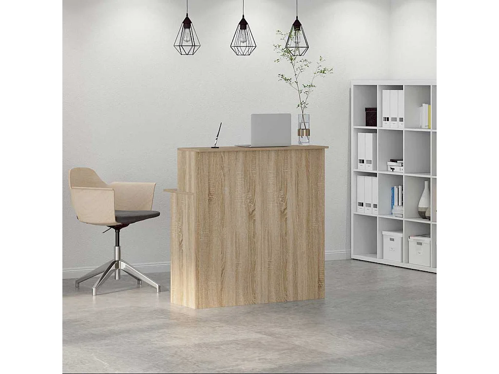 Bureau réception chêne sonoma 100x50x103,5 cm bois d'ingénierie