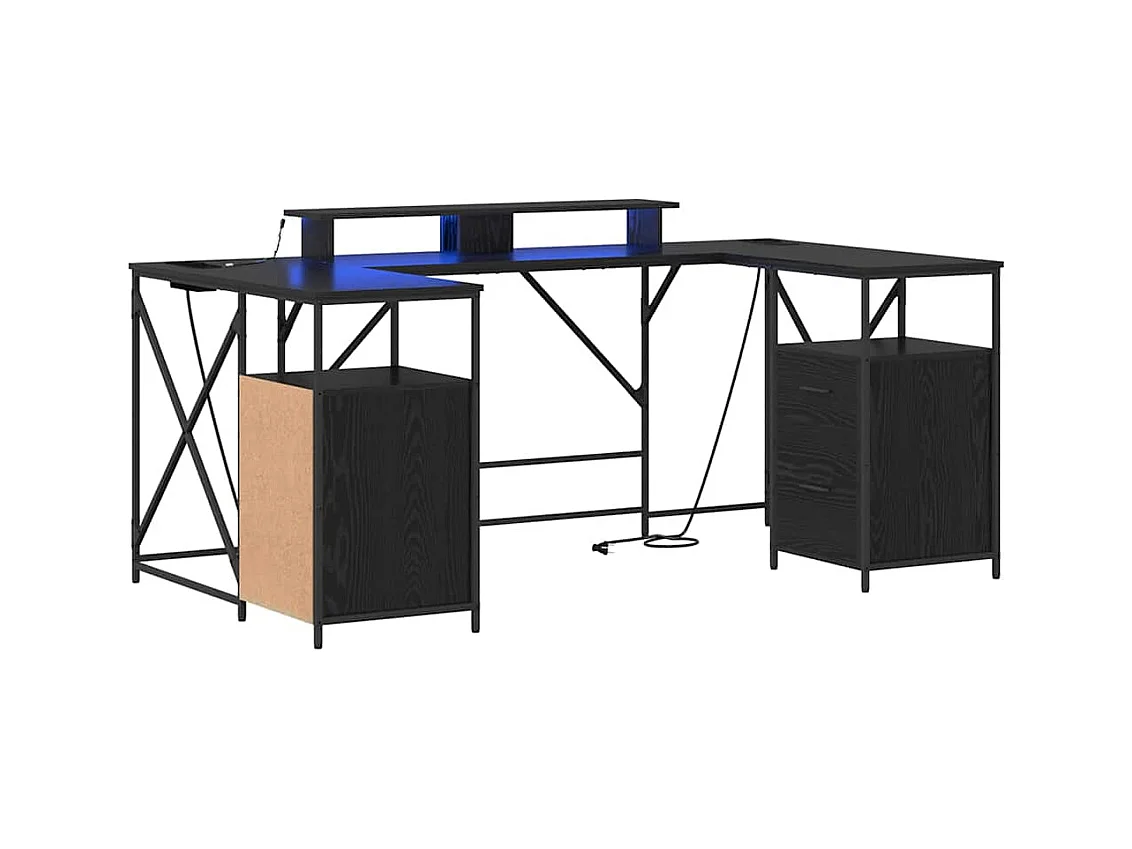 Bureau Chêne noir 182 x 101 x 87.5 cm Bois d'ingénierie